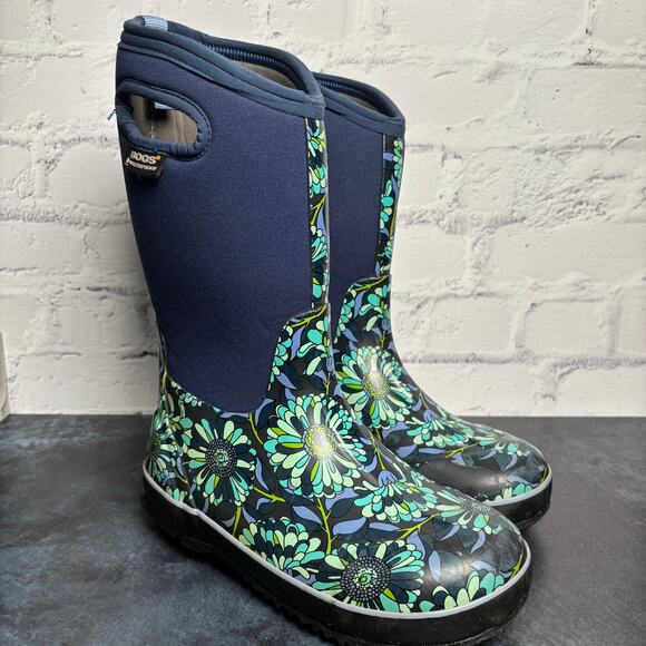 Bogs Kids Snow Winter Weather Boots Floral Print Size Youth 3 - Picture 1 of 10